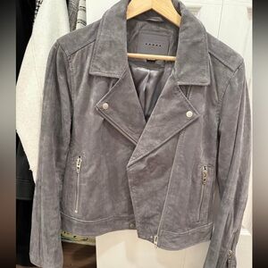 Authentic suede moto jacket women's M